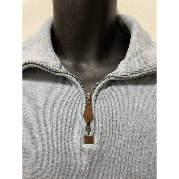 Vintage Polo Ralph Lauren Sweater Mens Medium Blue Long Sleeve 1/4 Zip Pony Logo - Picture 4 of 8